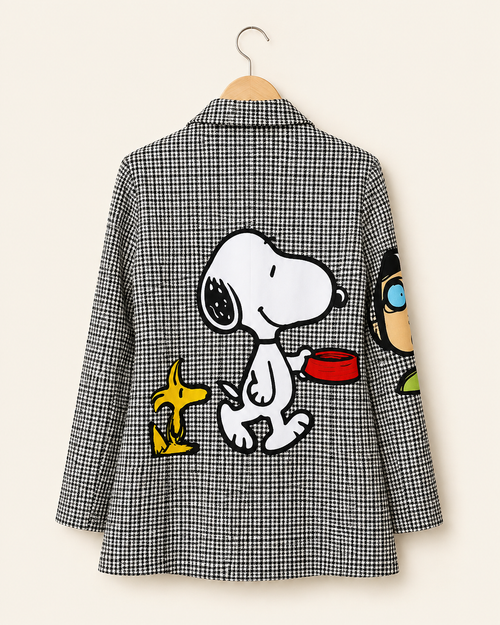 Blazer Black & White Houndstooth Peanuts