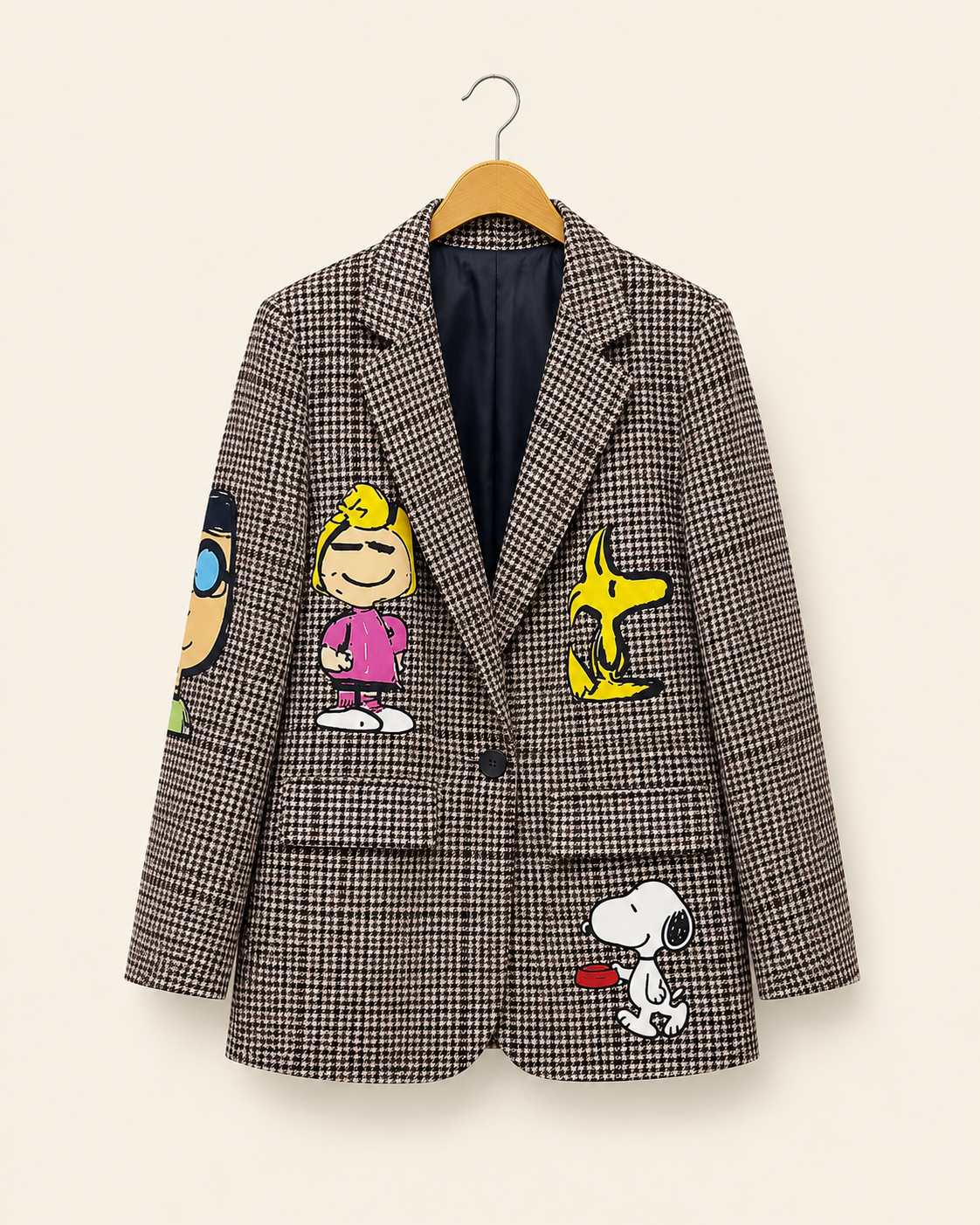 Blazer Brown Houndstooth & Peanuts Friends